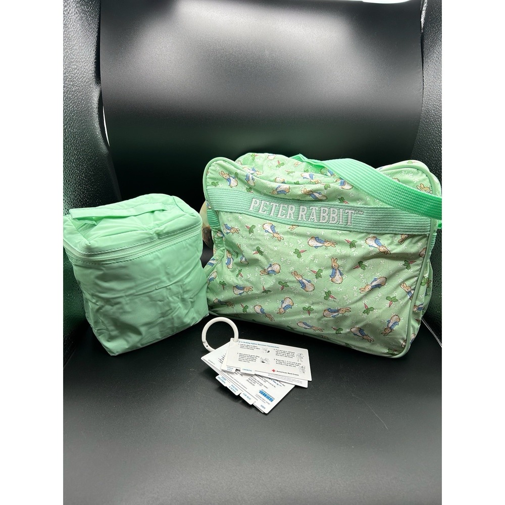 VTG NWT Peter Rabbit Beatrix Potter Enfamil Diaper Bag Unisex Mint Green Vinyl